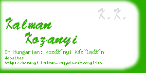 kalman kozanyi business card